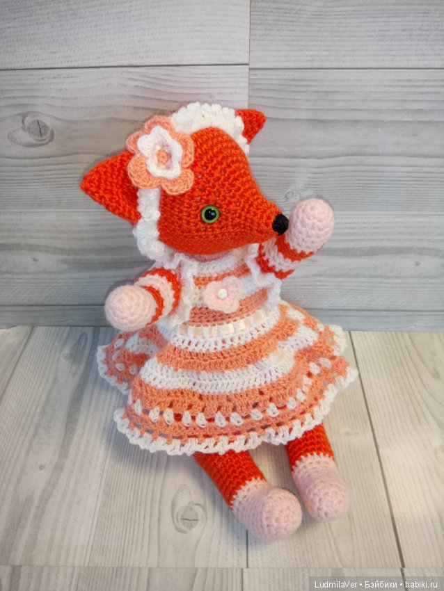 Лисунья Тедди 30 см — Вязаные игрушки и амигуруми: крючком (фото 6)