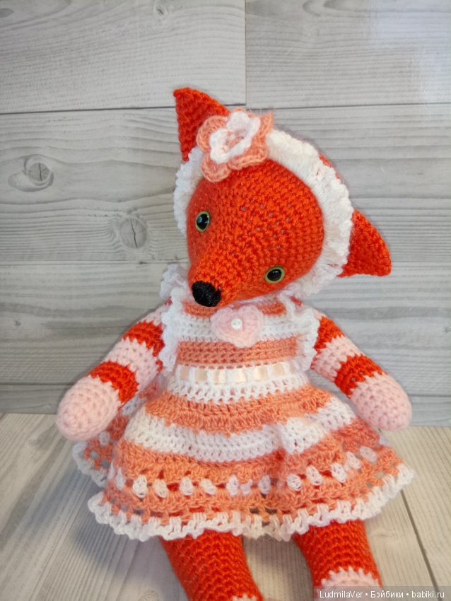 Лисунья Тедди 30 см — Вязаные игрушки и амигуруми: крючком (фото 2)