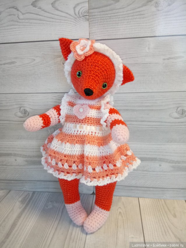 Лисунья Тедди 30 см — Вязаные игрушки и амигуруми: крючком (фото 3)