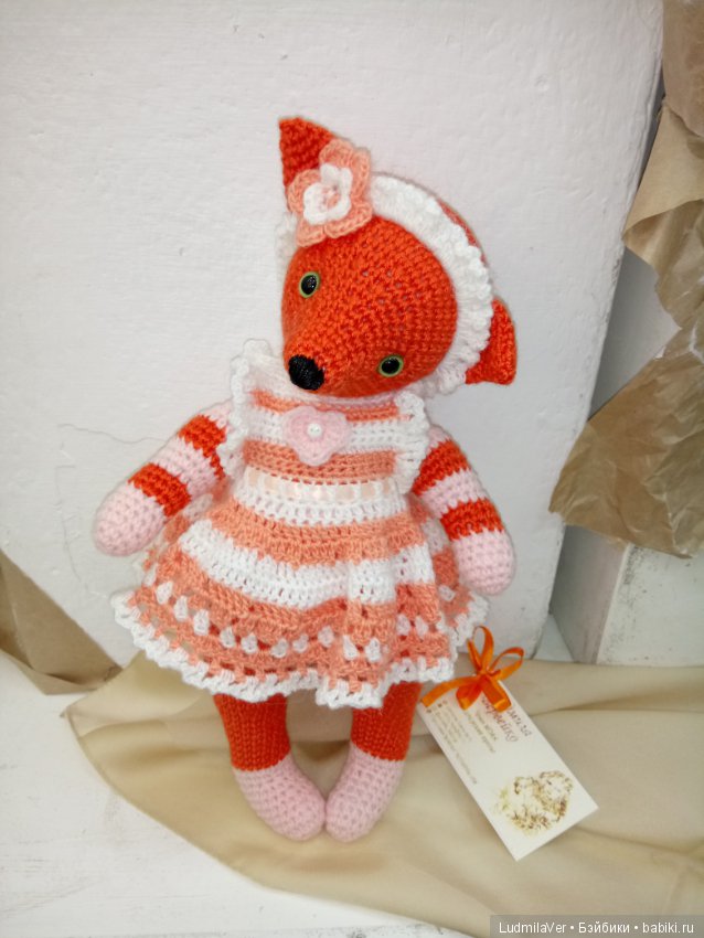 Лисунья Тедди 30 см — Вязаные игрушки и амигуруми: крючком (фото 7)