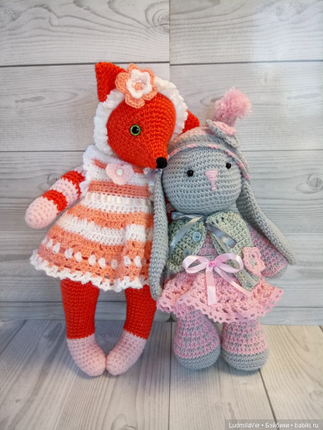 Лисунья Тедди 30 см — Вязаные игрушки и амигуруми: крючком (фото 8)