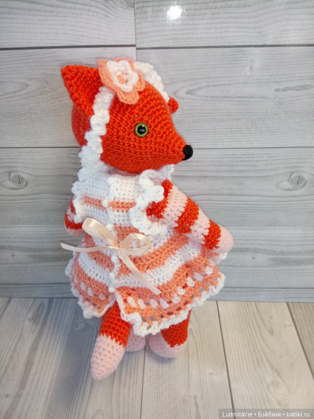 Лисунья Тедди 30 см — Вязаные игрушки и амигуруми: крючком (фото 5)