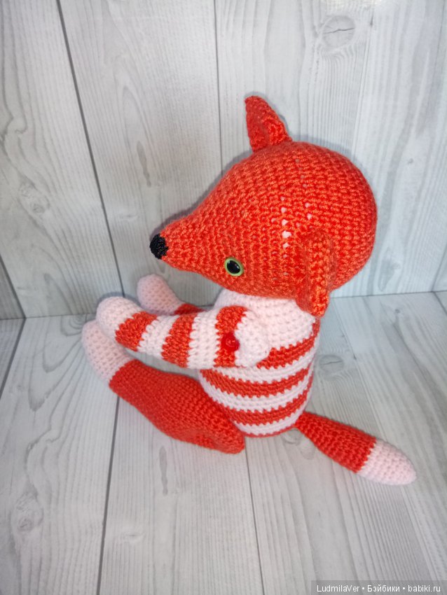 Лисунья Тедди 30 см — Вязаные игрушки и амигуруми: крючком