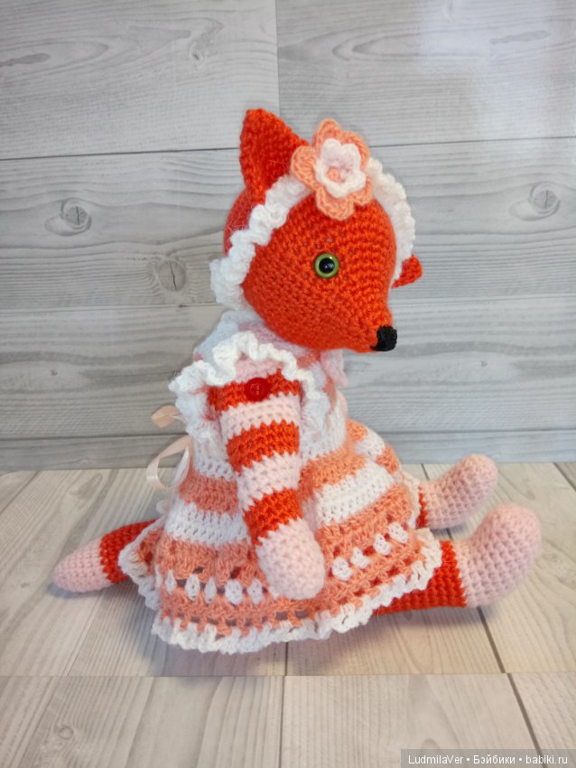 Лисунья Тедди 30 см — Вязаные игрушки и амигуруми: крючком (фото 4)