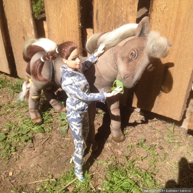 Я, люблю свою лошадку! Причешу ей шёрстку гладко... Текстильная шарнирная лошадка для Барби