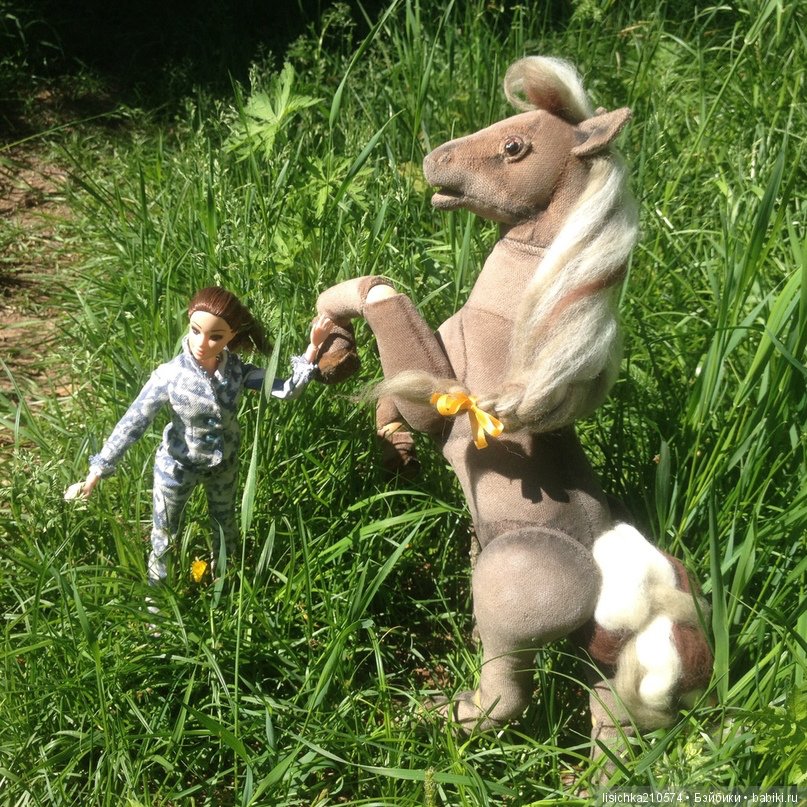 Я, люблю свою лошадку! Причешу ей шёрстку гладко... Текстильная шарнирная лошадка для Барби