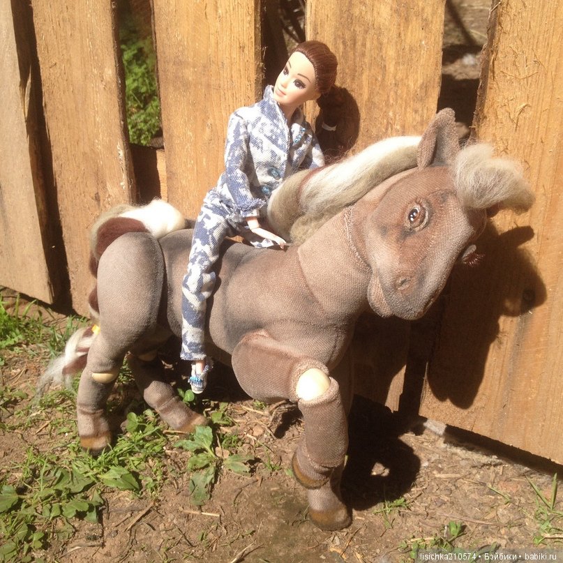 Я, люблю свою лошадку! Причешу ей шёрстку гладко... Текстильная шарнирная лошадка для Барби