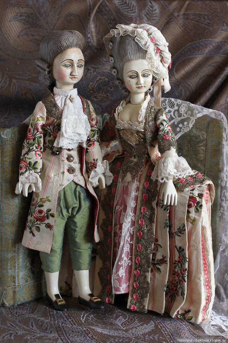 Пара кукол в стиле French Court Doll