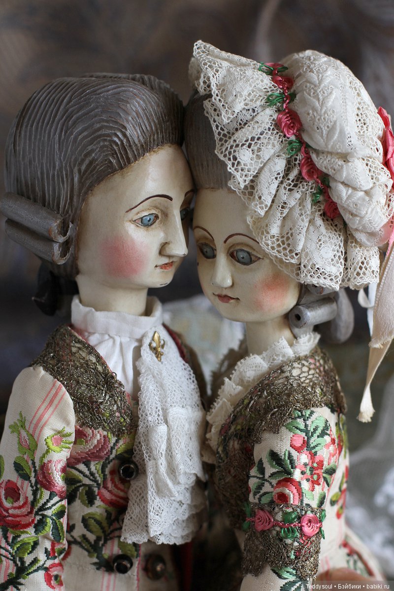 Пара кукол в стиле French Court Doll