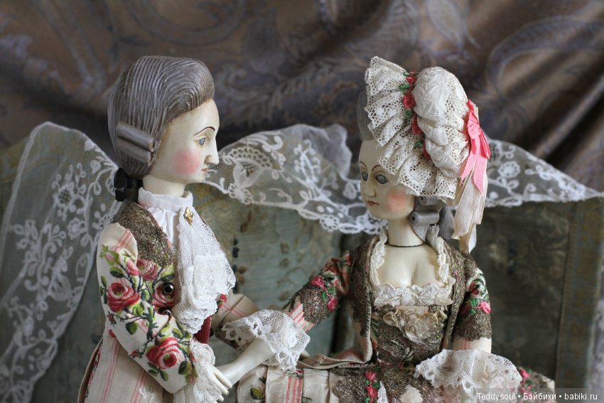 Пара кукол в стиле French Court Doll