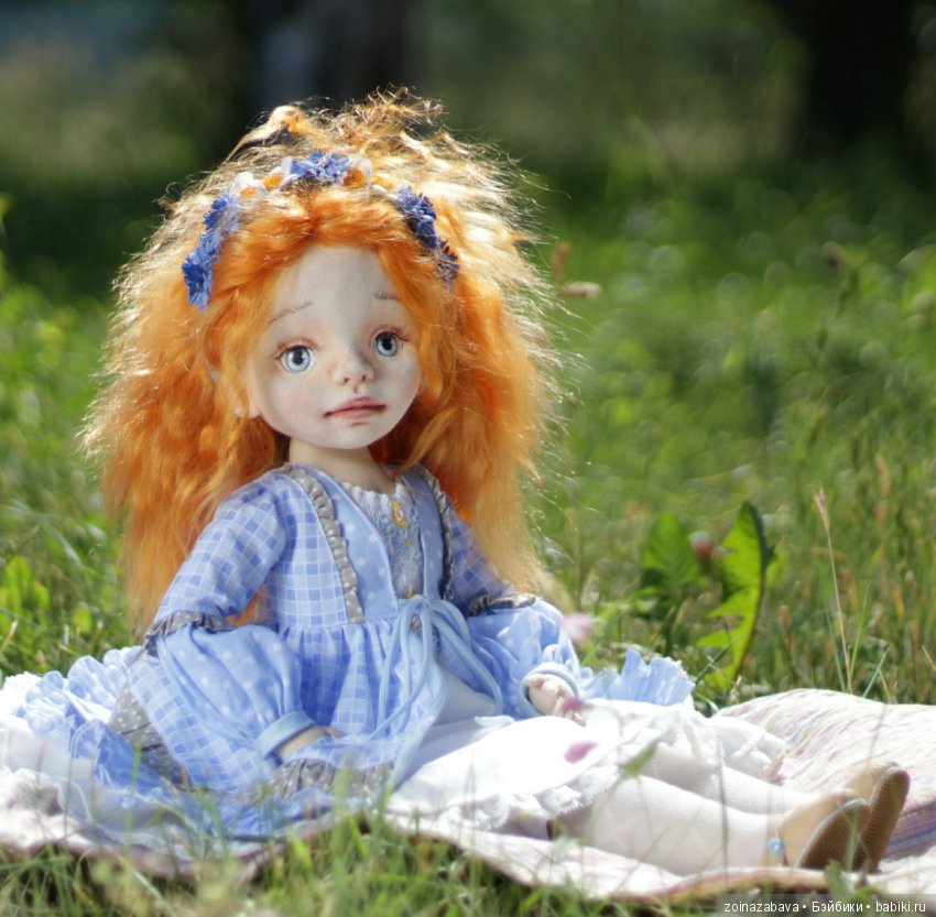 Девочка с васильками — Авторские текстильные куклы: Вальдорфские