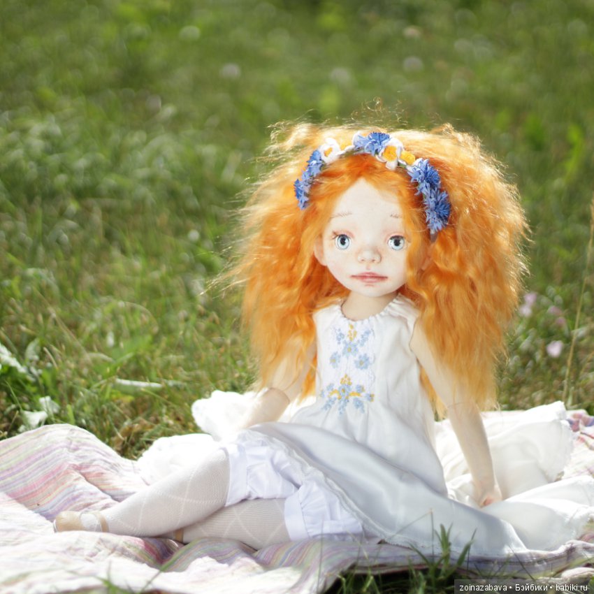Девочка с васильками — Авторские текстильные куклы: Вальдорфские (фото 6)