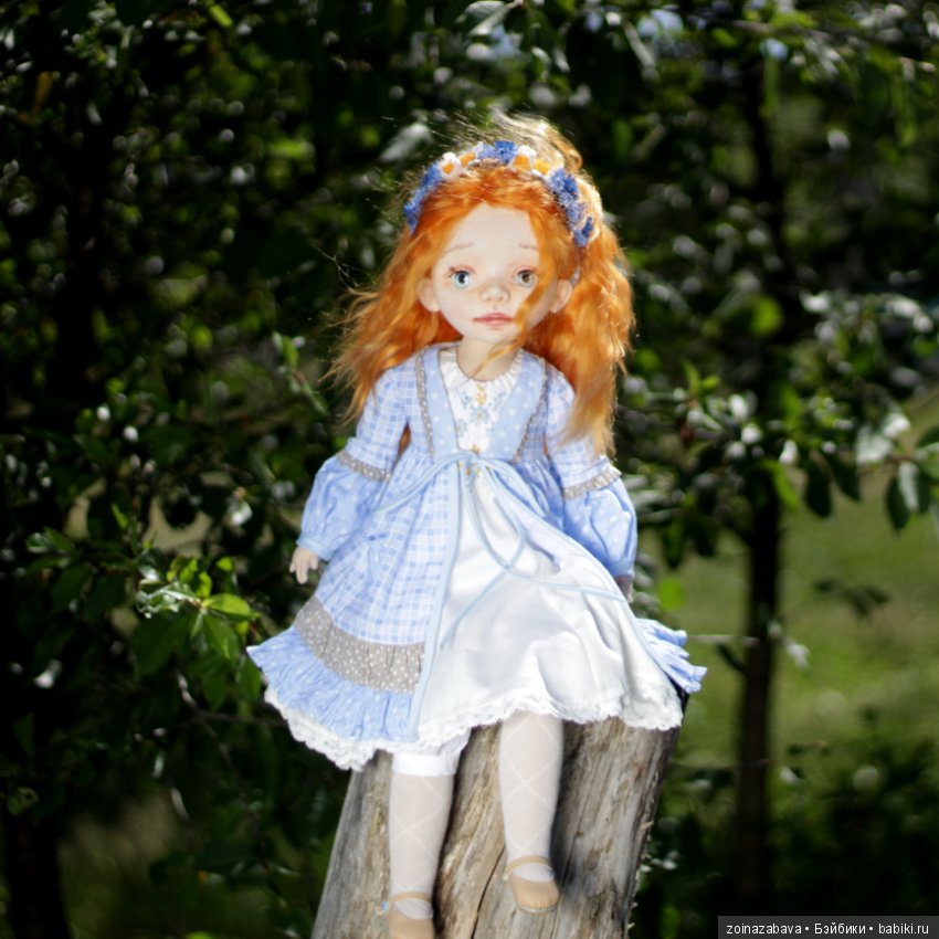 Девочка с васильками — Авторские текстильные куклы: Вальдорфские (фото 3)