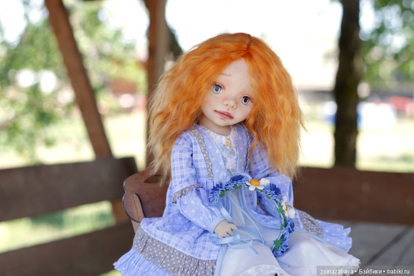 Девочка с васильками — Авторские текстильные куклы: Вальдорфские (фото 2)