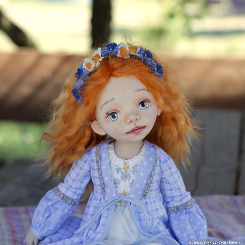 Девочка с васильками — Авторские текстильные куклы: Вальдорфские (фото 5)