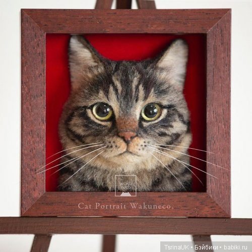 Трёхмерные войлочные портреты кошек (фото 5)