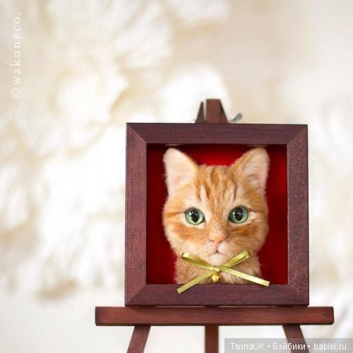 Трёхмерные войлочные портреты кошек (фото 7)