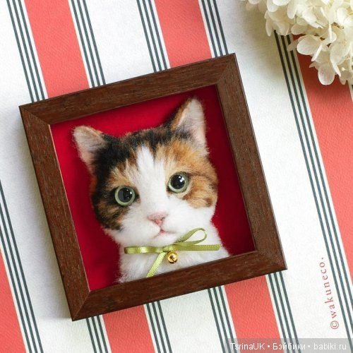 Трёхмерные войлочные портреты кошек (фото 4)