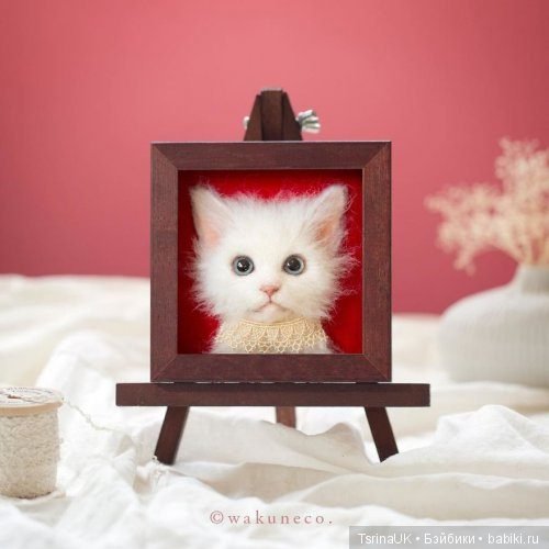 Трёхмерные войлочные портреты кошек