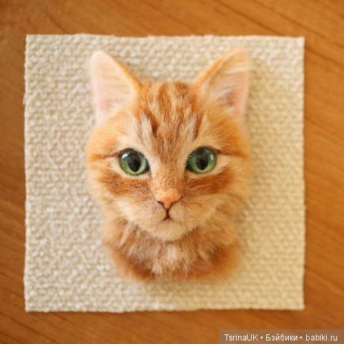 Трёхмерные войлочные портреты кошек (фото 3)