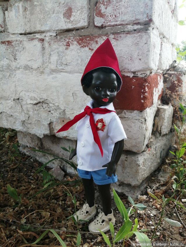 Пионер Вася. Негритенок, кукла СССР (фото 6)