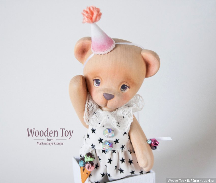 Деревянный медвежонок по имени Зефирка