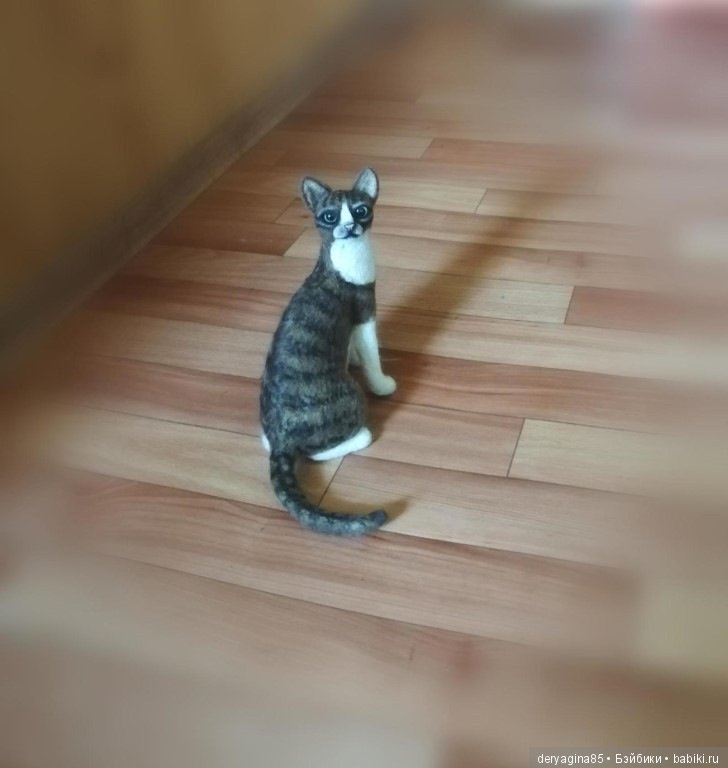 Кошка — Валяные игрушки из шерсти: сухое валяние (фото 3)