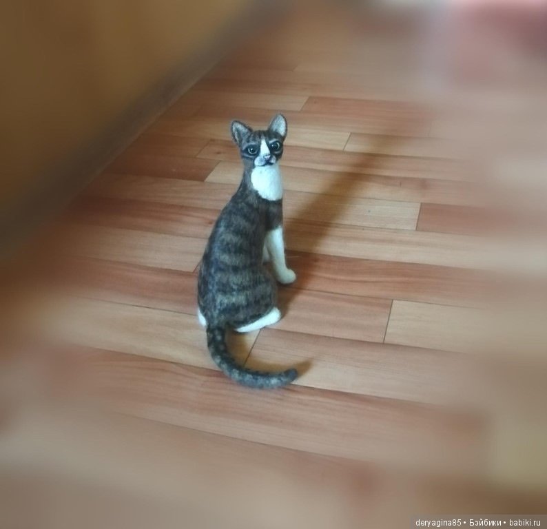 Кошка — Валяные игрушки из шерсти: сухое валяние (фото 2)