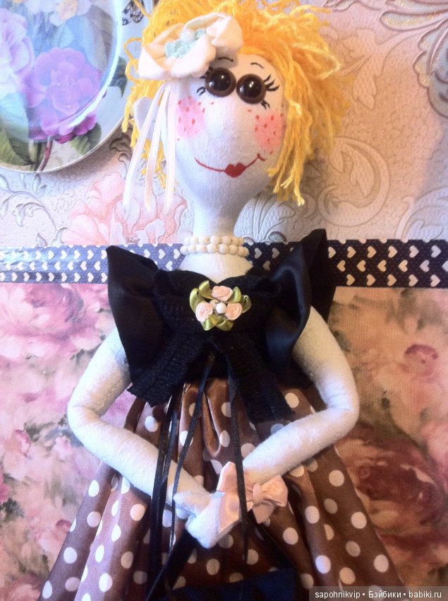 Платье в горошек — Авторские текстильные куклы: Вальдорфские