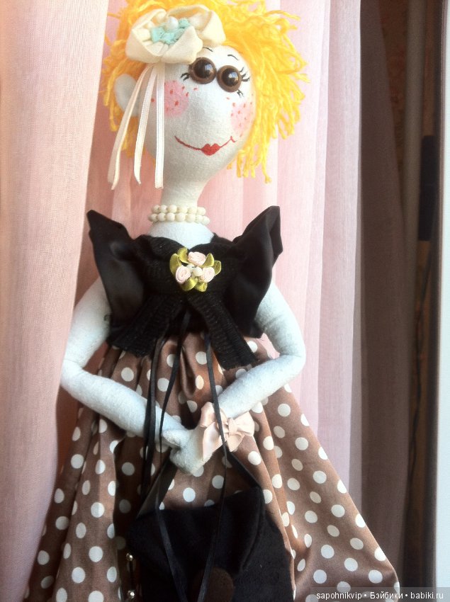Платье в горошек — Авторские текстильные куклы: Вальдорфские