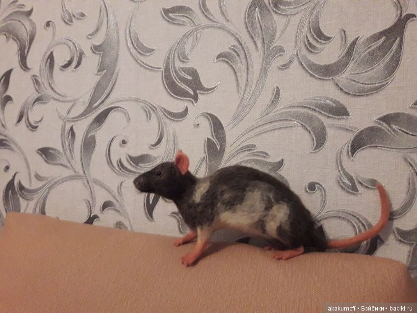 Крыса из шерсти — Валяные игрушки из шерсти: сухое валяние (фото 2)