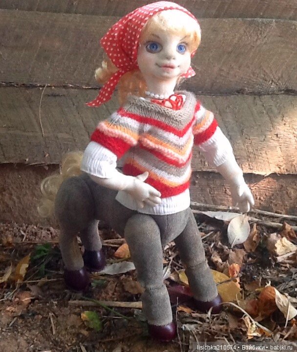 КЕНТАВРЁНОК Лидия. Необычная текстильно-шарнирная кукла (фото 10)