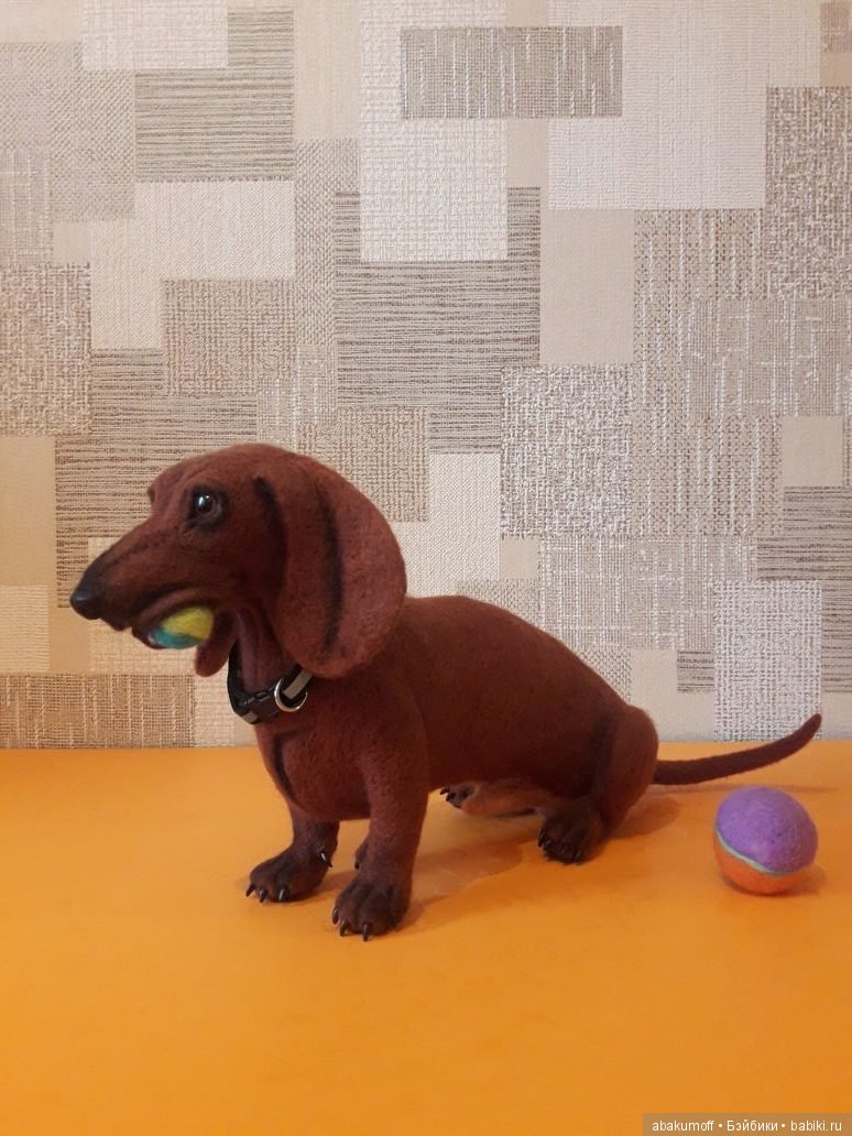 Такса — Валяные игрушки из шерсти: сухое валяние (фото 3)