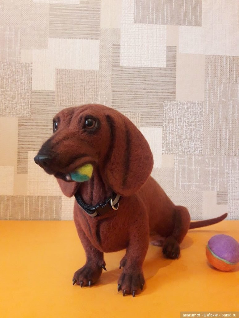 Такса — Валяные игрушки из шерсти: сухое валяние (фото 4)