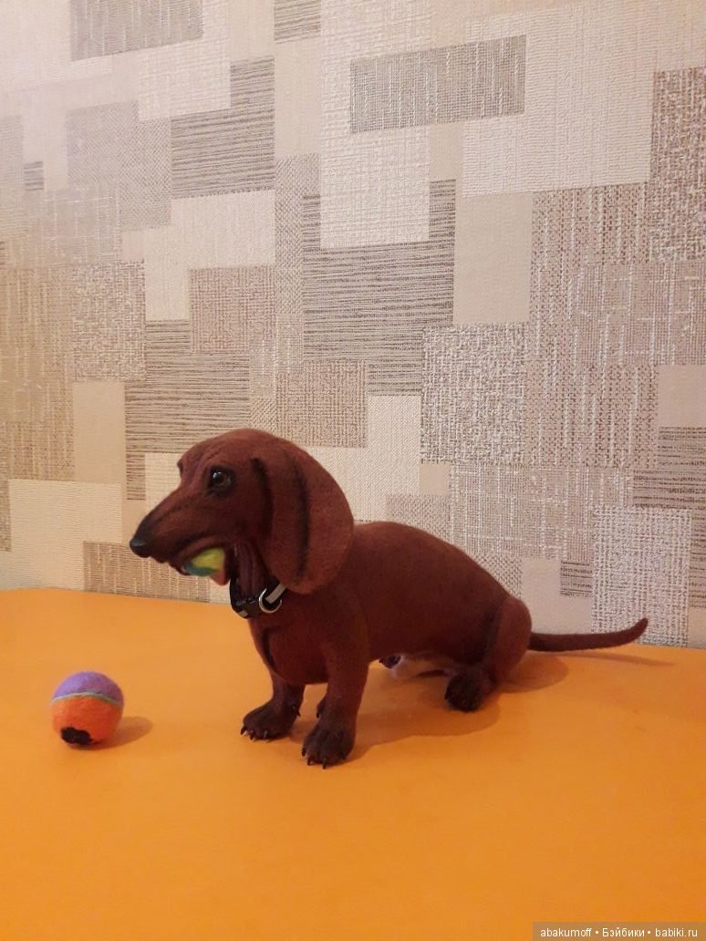 Такса — Валяные игрушки из шерсти: сухое валяние (фото 2)