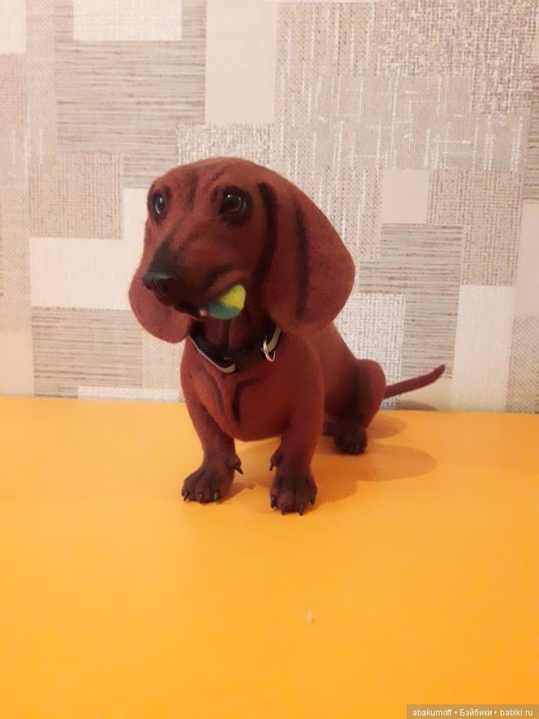 Такса — Валяные игрушки из шерсти: сухое валяние