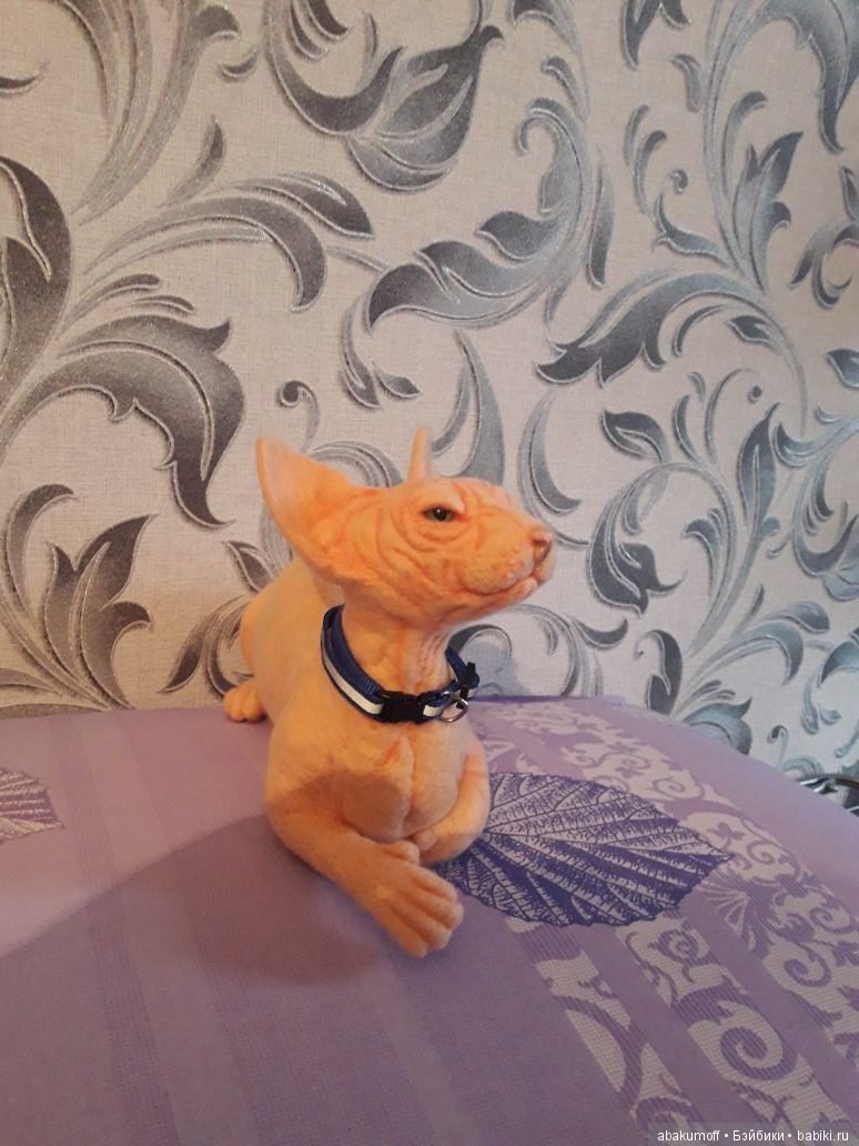 Котик сфинкс — Валяные игрушки из шерсти: сухое валяние (фото 5)