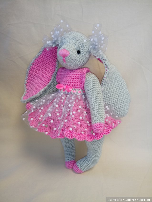 Милашка Крольчушка 27 см — Вязаные игрушки и амигуруми: крючком (фото 4)