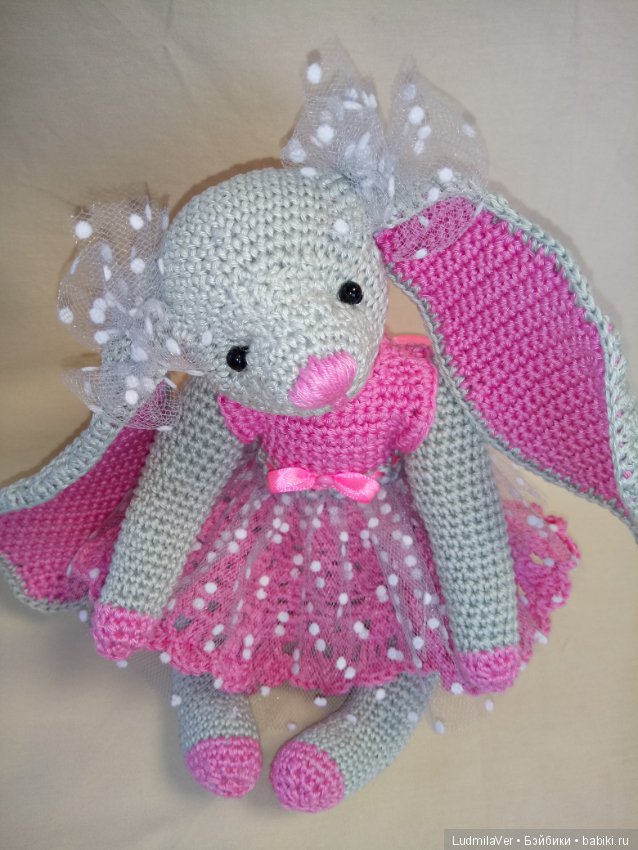 Милашка Крольчушка 27 см — Вязаные игрушки и амигуруми: крючком