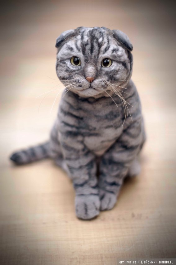 Шотландский вислоухий котик. Реалистичная игрушка (фото 5)