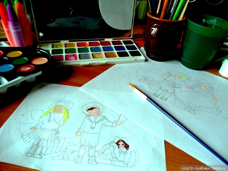 Рисунки будущих ватных игрушек