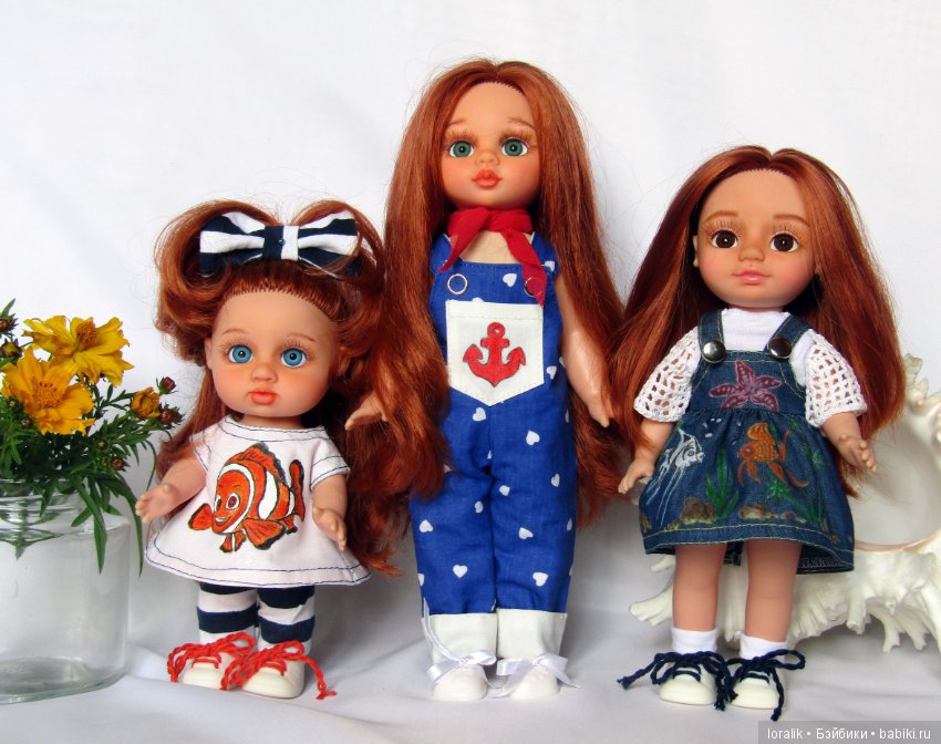 Банда рыжиков ООАК Веснянок. Соня-рыбка клоун, Ася-наливное яблочко и Элечка стильная девочка прощаются с летом