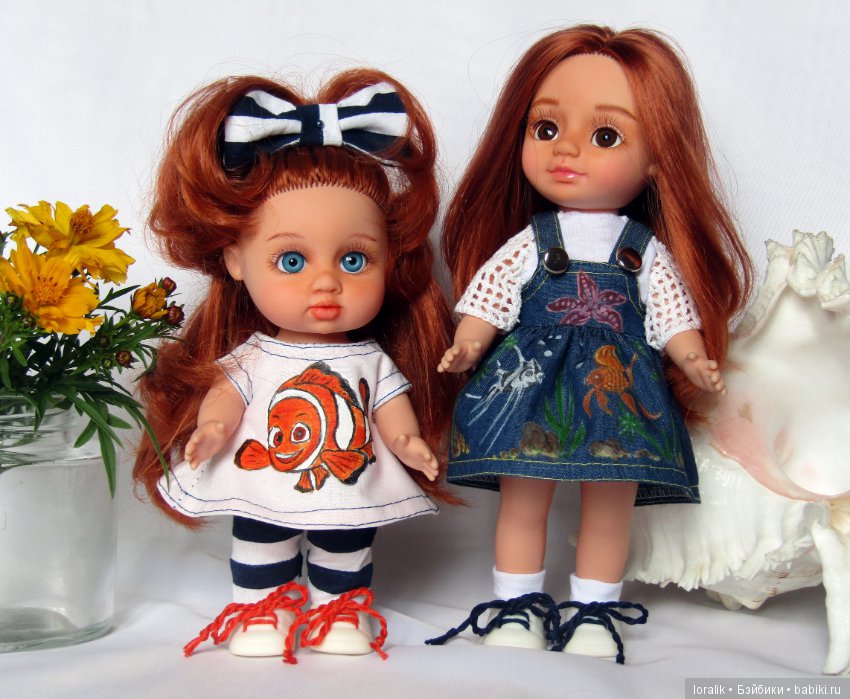 Банда рыжиков ООАК Веснянок. Соня-рыбка клоун, Ася-наливное яблочко и Элечка стильная девочка прощаются с летом (фото 4)