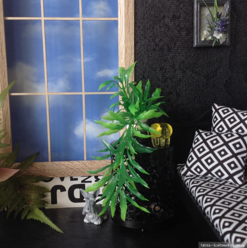 Немного растений и цветов в кукольном интерьере 1:6 (фото 2)