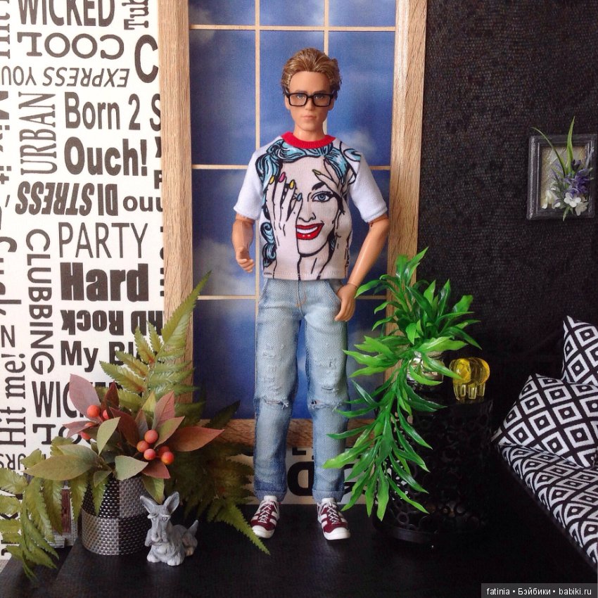 Немного растений и цветов в кукольном интерьере 1:6 (фото 6)