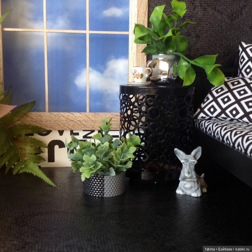 Немного растений и цветов в кукольном интерьере 1:6 (фото 9)