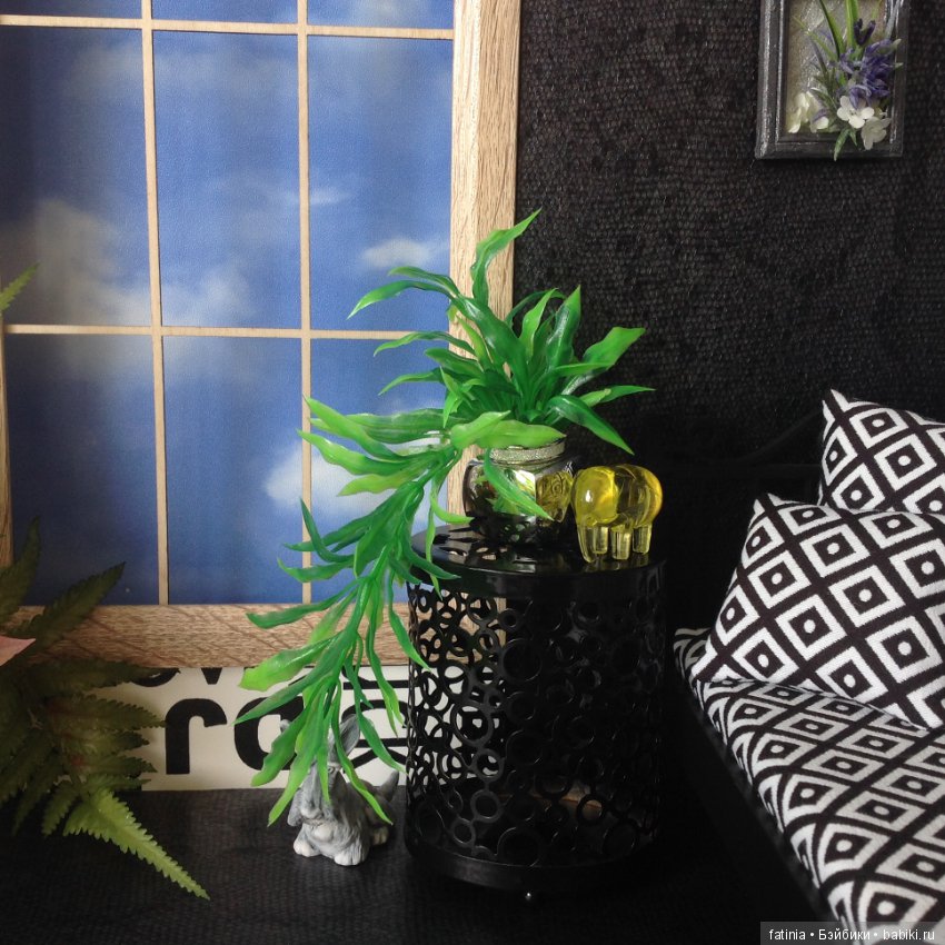 Немного растений и цветов в кукольном интерьере 1:6 (фото 3)