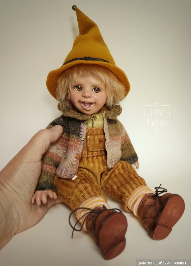 Гном Оливер. ООАК винтажной характерной куклы (фото 4)
