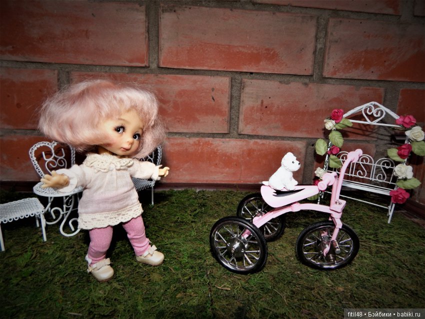 Розовый трехколесный — Куклы Nikki Britt (Никки Бритт): авторские BJD (БЖД) (фото 6)