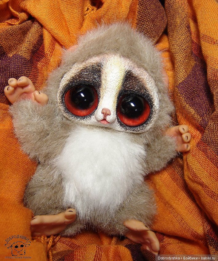 Лемур Лори — Игрушки в смешанной технике (мех и глина): Арт